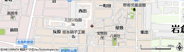 愛知県岩倉市野寄町（西出）周辺の地図