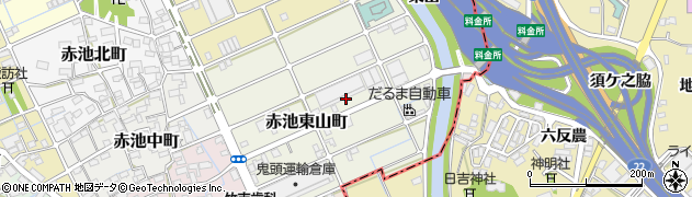 愛知県稲沢市赤池東山町周辺の地図