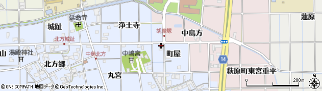 愛知県一宮市萩原町中島町屋6周辺の地図