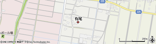 岐阜県養老町（養老郡）有尾周辺の地図