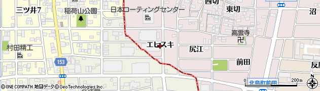 愛知県岩倉市北島町（エヒスキ）周辺の地図