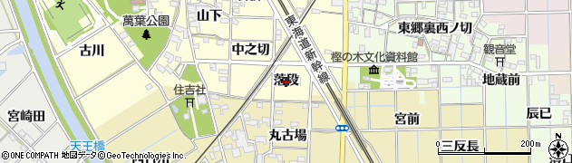 愛知県一宮市萩原町戸苅（落段）周辺の地図