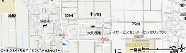 愛知県一宮市大和町南高井中ノ町周辺の地図