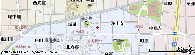 愛知県一宮市萩原町中島（浄土寺）周辺の地図
