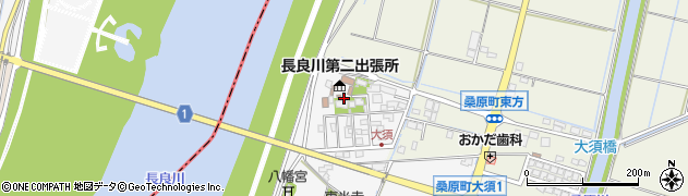 岐阜県羽島市桑原町大須周辺の地図