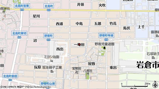 〒482-0016 愛知県岩倉市野寄町の地図