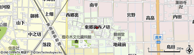 愛知県一宮市萩原町高松（東郷裏西ノ切）周辺の地図