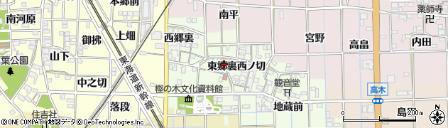 愛知県一宮市萩原町高松周辺の地図