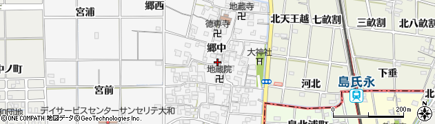 愛知県一宮市大和町於保郷中周辺の地図