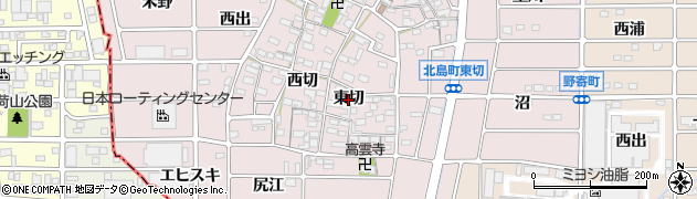 愛知県岩倉市北島町（東切）周辺の地図