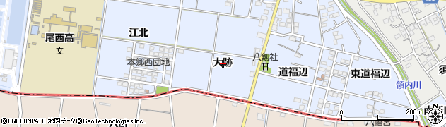 愛知県一宮市上祖父江大跡周辺の地図