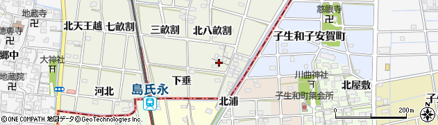 愛知県一宮市大和町氏永（南八畝割）周辺の地図