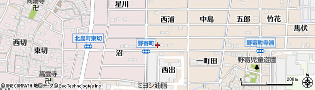 愛知県岩倉市野寄町西浦43周辺の地図