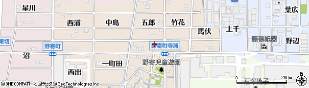 愛知県岩倉市野寄町五郎周辺の地図