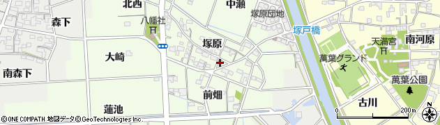 愛知県一宮市玉野塚原周辺の地図