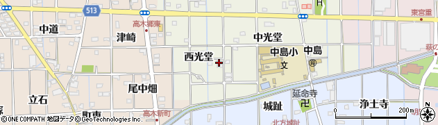 愛知県一宮市萩原町西宮重（光堂）周辺の地図