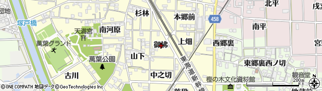愛知県一宮市萩原町戸苅御拂周辺の地図