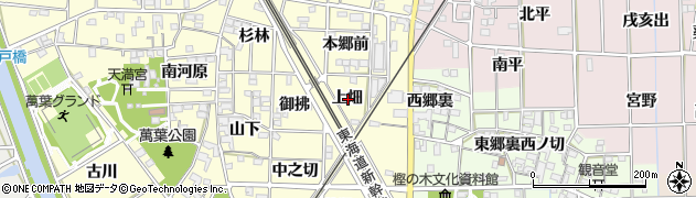 愛知県一宮市萩原町戸苅上畑周辺の地図