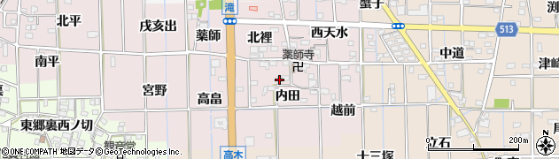 愛知県一宮市萩原町滝内田772周辺の地図