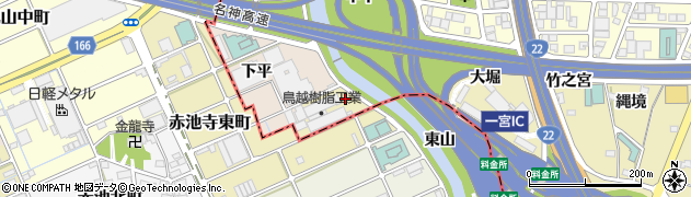 愛知県一宮市丹陽町九日市場（平）周辺の地図