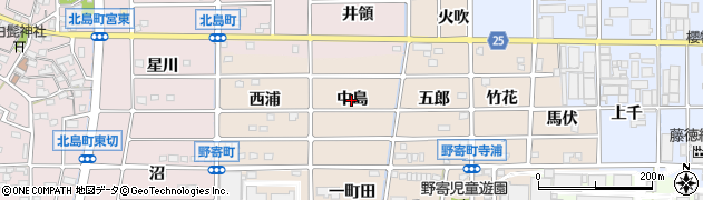 愛知県岩倉市野寄町（中島）周辺の地図