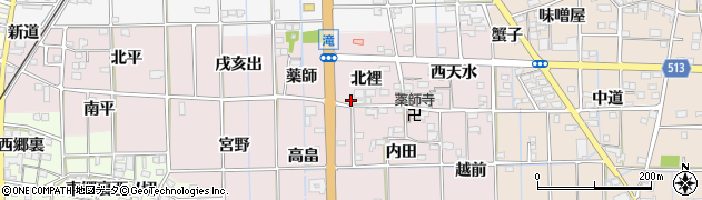愛知県一宮市萩原町滝北裡694周辺の地図