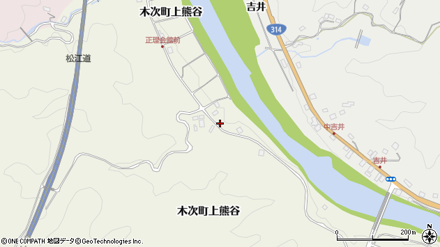 〒699-1331 島根県雲南市木次町上熊谷の地図