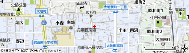 愛知県岩倉市大地町（郷内）周辺の地図