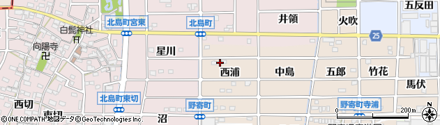 愛知県岩倉市野寄町西浦11周辺の地図