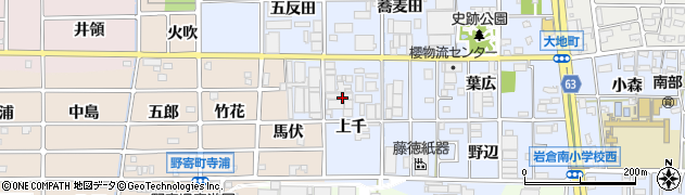 愛知県岩倉市大地町上千周辺の地図