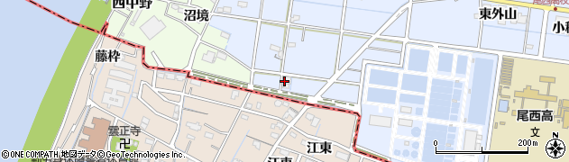 愛知県一宮市上祖父江（江内）周辺の地図
