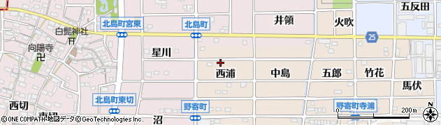 愛知県岩倉市野寄町西浦12周辺の地図