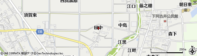 愛知県一宮市明地田中周辺の地図