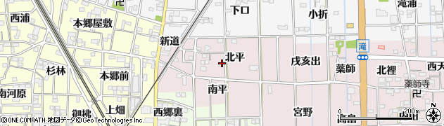 愛知県一宮市萩原町滝東天水周辺の地図