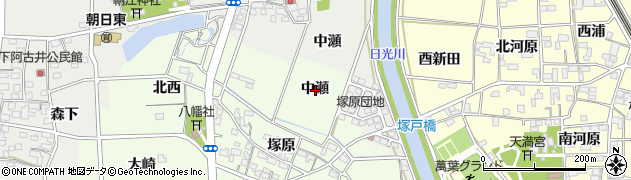 愛知県一宮市玉野中瀬周辺の地図