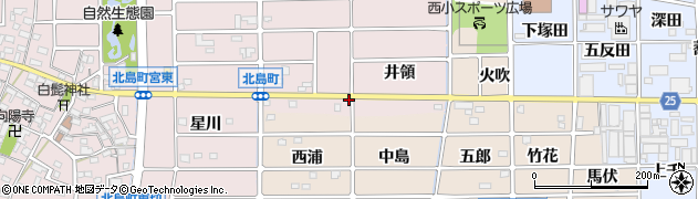 愛知県岩倉市北島町（井領）周辺の地図