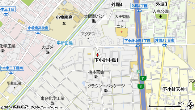 〒485-0051 愛知県小牧市下小針中島の地図