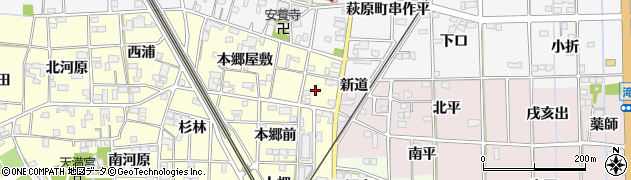 愛知県一宮市萩原町戸苅（滝用水西）周辺の地図
