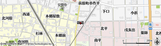愛知県一宮市萩原町滝新道周辺の地図
