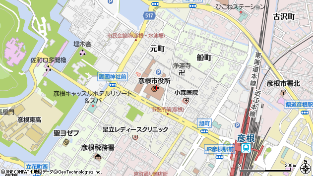 〒522-0071 滋賀県彦根市元町の地図