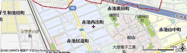 愛知県稲沢市赤池西出町周辺の地図