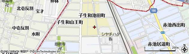 愛知県稲沢市子生和池田町周辺の地図