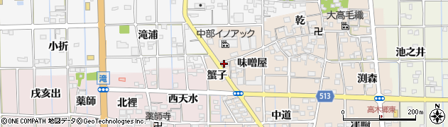 愛知県一宮市萩原町高木（西出）周辺の地図