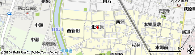 愛知県一宮市萩原町戸苅北河原周辺の地図