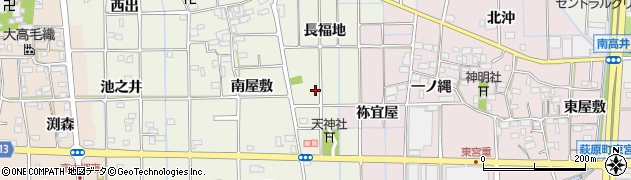 愛知県一宮市萩原町西宮重（長福地）周辺の地図