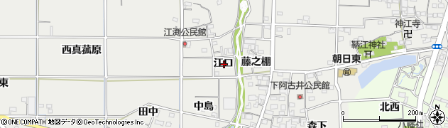 愛知県一宮市明地江口周辺の地図