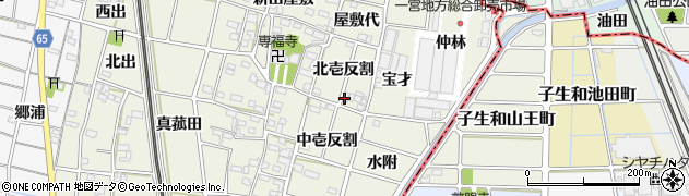 愛知県一宮市大和町氏永北壱反割周辺の地図