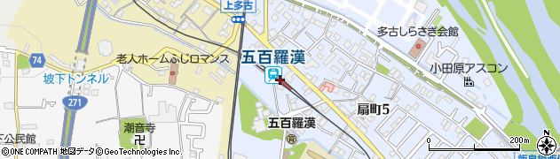 五百羅漢駅周辺の地図