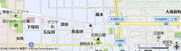 愛知県岩倉市大地町（東野合）周辺の地図