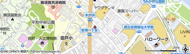 横須賀安浦郵便局周辺の地図